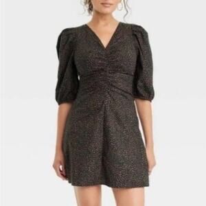 Universal Threads Leopard Print Ruched Dress